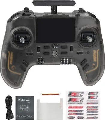 Image de Manette open source 2,4 GHz avec écran IPS de 2,4 pouces, gyroscope, antenne rétractable et émetteur RC programmable pour voitures, bateaux, avions et robots RC