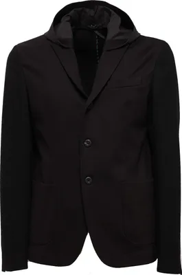 Produktbild von 6965J giacca uomo MESSAGERIE schwarz Viskose/Wolle abnehmbare Kapuze Jacke Mann