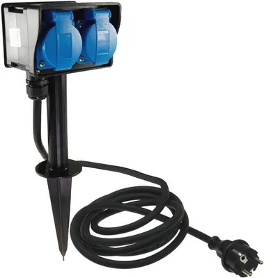 Productafbeelding van Stopcontact met timer en grondspies - 2-voudig