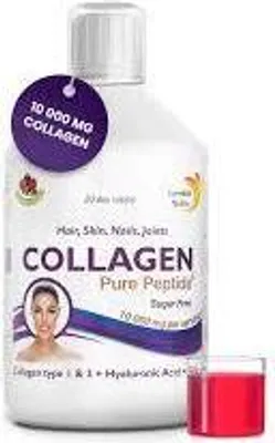 Produktbild von Swedish Nutra Collagen Liquid 10.000 mg - Hydrolysiertes Rinderkollagen mit Hyaluronsäure, Vitaminen und Mineralien, 500 ml