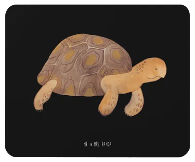 Produktbild von Mr. & Mrs. Panda Mousepad Schildkröte Marschieren - Schwarz - Geschenk, Motivation, Mouse Pad, mousematte, Meer, pc mausunterlage, Abenteuer, Neustart, Lieblingsmensch