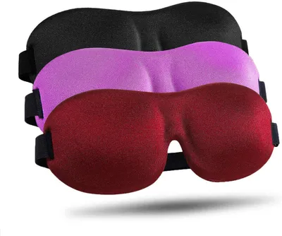 Produktbild von Schlafmasken-3er-Pack, verbesserte 3D-konturierte 100% Verdunkelungs-Augenmaske mit verstellbarem Riemen, bequeme und weiche Nachtmaske für Damen und Herren, Schlafmaske für Reisen/Nickerchen