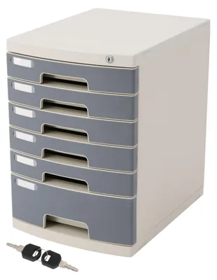 Produktbild von Schreibtischorganizer, ABS-Kunststoff, 6 Schubladen, 29,5 x 39,3 x 43 cm, Tragfähigkeit: 1,5-1,8 kg pro Schublade, Keine Montage erforderlich