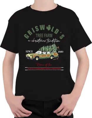 Produktbild von Griswold's Tree Farm Family Christmas - Weihnachten Xmas Uni Kinder T-Shirt, Schwarz, 152