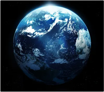 Produktbild von Spritzschutz Herdabdeckplatte Schneidebrett aus Glas Planet Erde im Sonnenaufgang 1-Teilig (60x52cm)