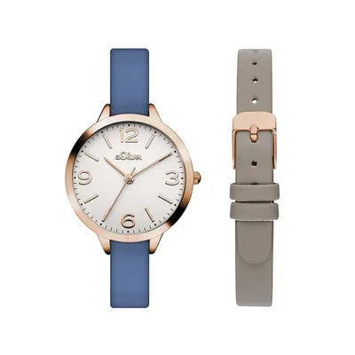 Produktbild von s.Oliver Damen Uhr Armbanduhr Leder SO-3240-LQ