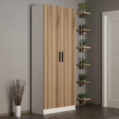 Obrázek produktu pro Skye Decor, Noah - 8220, Předsíňový stojan, ořech, dřevotřísková deska s povrchovou úpravou 100 % MELAMIN, 90 x 35 x 210 cm