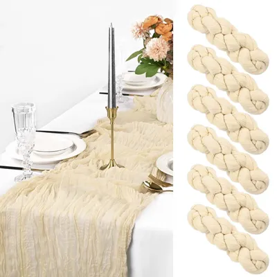 Produktbild von 6er-Pack Käsetuch Tischläufer - Boho Stil für Festdekoration - 90 x 35 cm