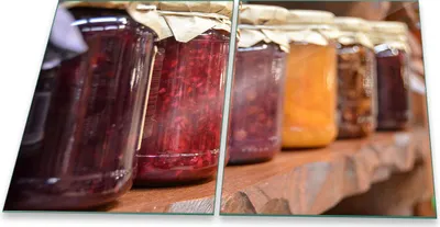 Produktbild von Herdabdeckplatte Glaskeramik 2-Teilig 2x40x52 Obst Bunt Abdeckung Spritzschutz Glas