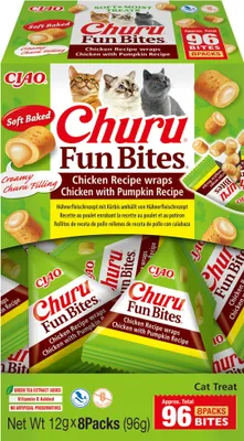 Image de INABA Churu Fun Bites Poulet et potiron - Friandises pour chat - 8 x 12 g