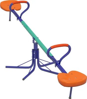 Produktbild von Kinderwippe 360° drehbar 2 Sitzer UV-beständig Gartenwippe bis 90kg mit Griff 3-zackig Stützbeinen für Kinder 3-8 Jahre