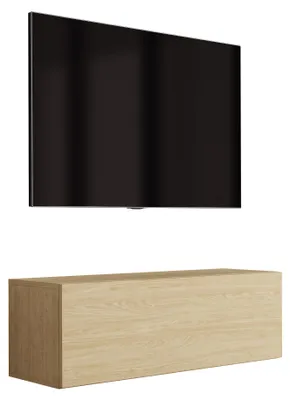 Zdjęcie produktu dla RTV stojak wiszący, dąb olejowany, 100 x 32 x 34 cm