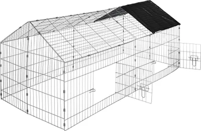 Produktbild von Vonkajší výbeh pre králiky vrátane ochrany proti slnku 180 x 75 x 75 cm - čierny