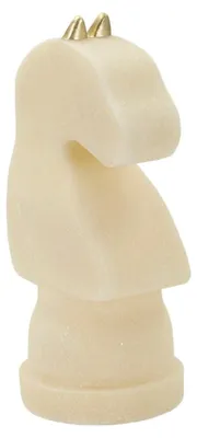 Imagen del producto de Mauro Ferretti, figura decorativa, caballo de ajedrez, colección Quarzy, 14x13x31 cm, color blanco dorado