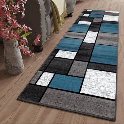 Produktbild von Moderne waschbare Badematte mit geometrischem Muster 40 x 300 cm