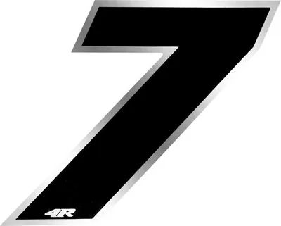 Obrázek produktu pro Nálepka závodní číslo pro motocykl "7" černá 27 x 37 mm