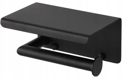 Produktbild von STELLA 21.006-B Toilettenpapierhalter mit Ablage schwarz