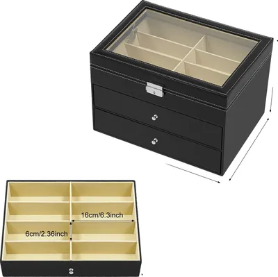 Immagine prodotto di Organizzatore per occhiali da sole, capacità 24 scomparti, elegante opzione di presentazione, nero