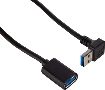 Produktbild von SYSTEM-S USB Typ A 3.0 auf USB Typ A 3.0 Kabel Aufwärts gewinkelt 30 cm
