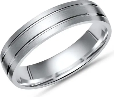 Produktbild von Unique Silberring 925 Sterling Silber matt Glanzrillen 5mm breit R8514