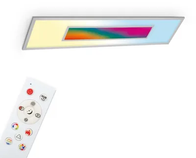 Immagine prodotto di Telefunken - Pannello LED RGB, plafoniera LED CCT, plafoniera RGB centroluce, effetto arcobaleno, telecomando, dimmerabile, colore argento, 1195x295x65mm