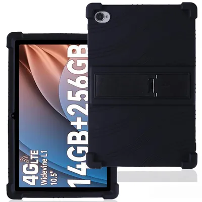 Produktbild von Tablet Hülle für Blackview Tab 15 / Tab 15 Pro 10,5", Stoßfeste Weiches Silikon Schutzhülle mit Standfunktion Schwarz