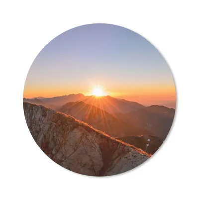 Produktbild von MuchoWow® Mauspad Mousepad Berg - Landschaft - Sonne 30x30 cm - Mousepads - Maus Mat - Pad - Mausunterlage - Tischunterlage - Schreibtischmatten
