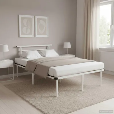 Obrázok produktu pre Maison Exclusive – kovový rám postele, biely, 120 x 200 cm