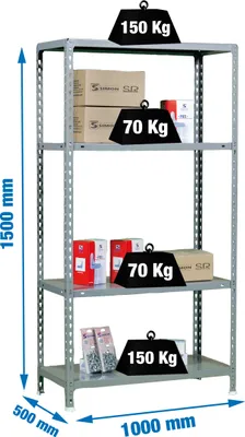 Immagine prodotto di Metallregal ECOCLICK PLUS 4/500 1500 GRAU