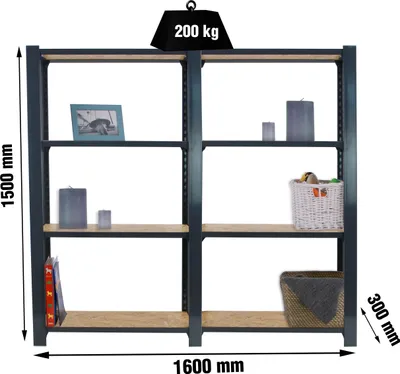 Produktbild von Simonrack Schwerlastregal OFFICLICK 4 8425437127694 anthrazit, braun 160,0 x 30,0 x 150,0 cm