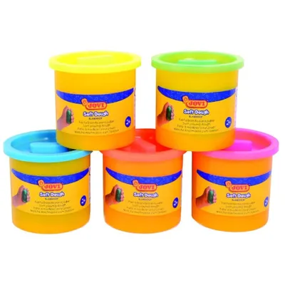 Zdjęcie produktu dla JOVI Plastelina w kubeczkach BLANDIVER neonowe odcienie 5 x 110 g