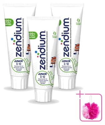 Zdjęcie produktu dla 3 sztuki pasty do zębów Zendium Junior dla dzieci w wieku 5-12 lat - 75 ml - zestaw ekonomiczny