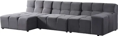 Produktbild von HOME DELUXE Modulares Sofa ORLENA - M Anthrazit |Ecksofa, Samtstoff,  Samtsofa, Modulsofa