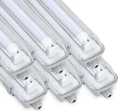 Image de Vigevee, lot de 20 lampes LED T8 pour pièces humides, indice de protection IP65, 18 W, 120 cm, une ampoule, lumière blanche neutre 4500 K, luminaires LED pour caves, garages et ateliers