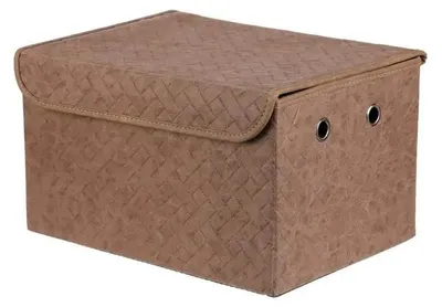 Image de Autronic Koš regálový - látkový s víkem hnědá barva (DT3012 BRN-L)