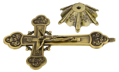 Immagine prodotto di Crocifisso in stile vintage, in metallo, ornamento decorativo, regalo cattolico con base per decorare tavoli o scaffali, bronzo