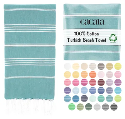 Zdjęcie produktu dla Ręczniki do kąpieli Cacala, seria Pure, bawełna, kolor: aqua, wymiary: 95 x 175 x 0,5 cm