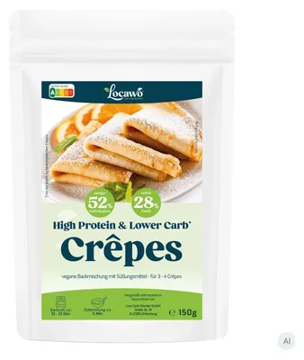 Produktbild von Locawo High Protein Low Carb Crêpes | Pfannkuchen | Backmischung 150g