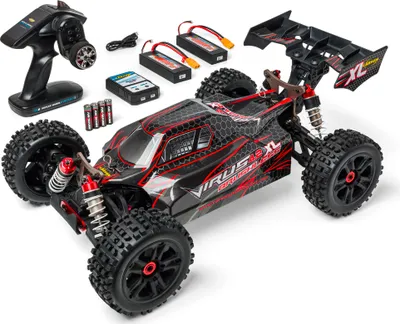Image de Carson 1:8 Virus 4.2 XL Brushless RTR - Buggy tout-terrain 80 km/h, batterie LiPo, 2.4 GHz noir/turquoise