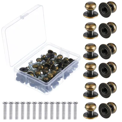 Productafbeelding van 36 mini-vintage-antieke meubelknopen, ronde metalen ladehandgrepen met schroeven, geschikt voor kasten, laden, houten kisten, keukens en dressoirs, 12 x 11 cm (brons)