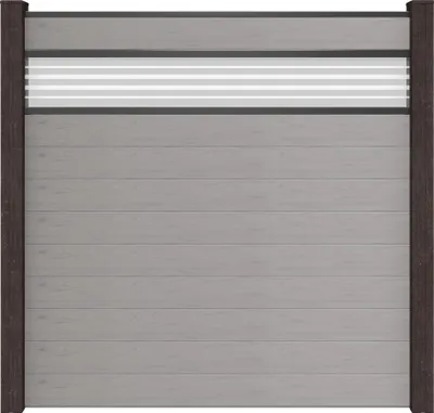 Produktbild von GroJa Solid Stecksystem Bausatz Quadratisch inkl. Glas-Designeinsatz 30cm-Schwarz co-extrudiert
