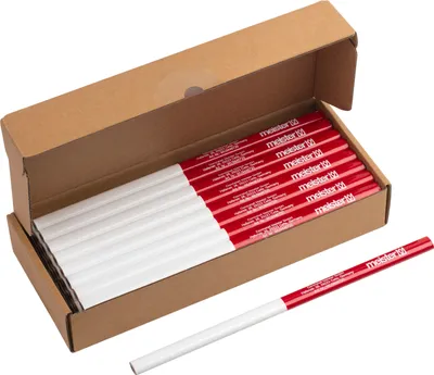 Produktbild von Meister Zimmermannsbleistift-Set 50-teilig 240 mm Länge rot & weiß