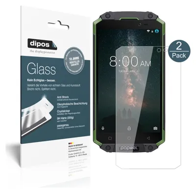 Produktbild von 2x Schutzfolie für Poptel P9000 Max - Anti-Shock 9H Folie dipos Glass