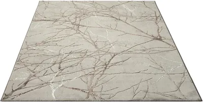 Produktbild von Teppich Kurzflor Äste Modern Wohnzimmer Creme Braun, 200x290 cm