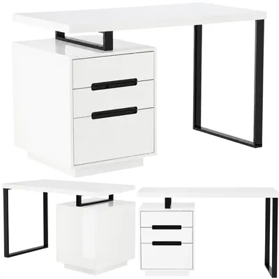 Image de Bureau coiffeuse bureau de manucure avec tiroirs blanc