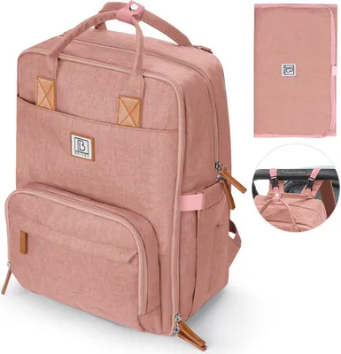 Produktbild von Robuste Wickeltasche von Brisby – Wickeltasche – mit Kinderwagenhalterung – rosa