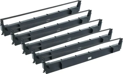 Produktbild von vhbw 5x Farbband Schriftband Ersatz für Epson S015020, C13S015020 für Nadeldrucker, Bondrucker - Schwarz