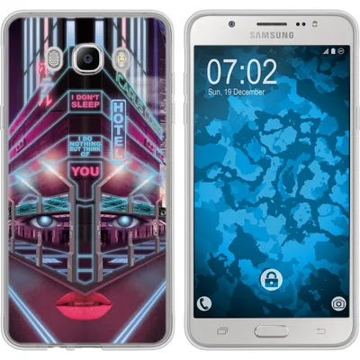 Produktbild von PhoneNatic Case kompatibel mit Samsung Galaxy J7 (2016) J710 Silikon-Hülle Retro Wave Cyberpunk.02 M5