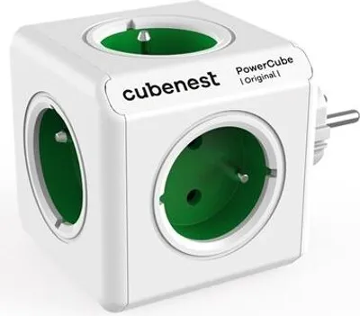 Obrázek produktu pro Cubenest PowerCube Originál - Zelená zásuvka - 5 výstupů - dětská pojistka - uzemnění - max 16A/250V3680W/50-60Hz
