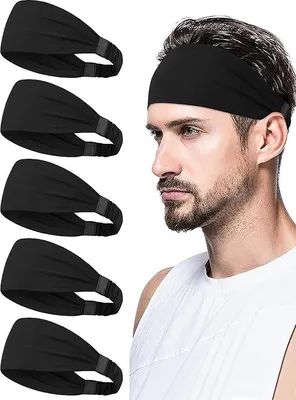 Produktbild von Sport Haarband Herren - Schweißabsorbierende und Atmungsaktive Haarband für Verschiedene Sportarten - 5 Stück